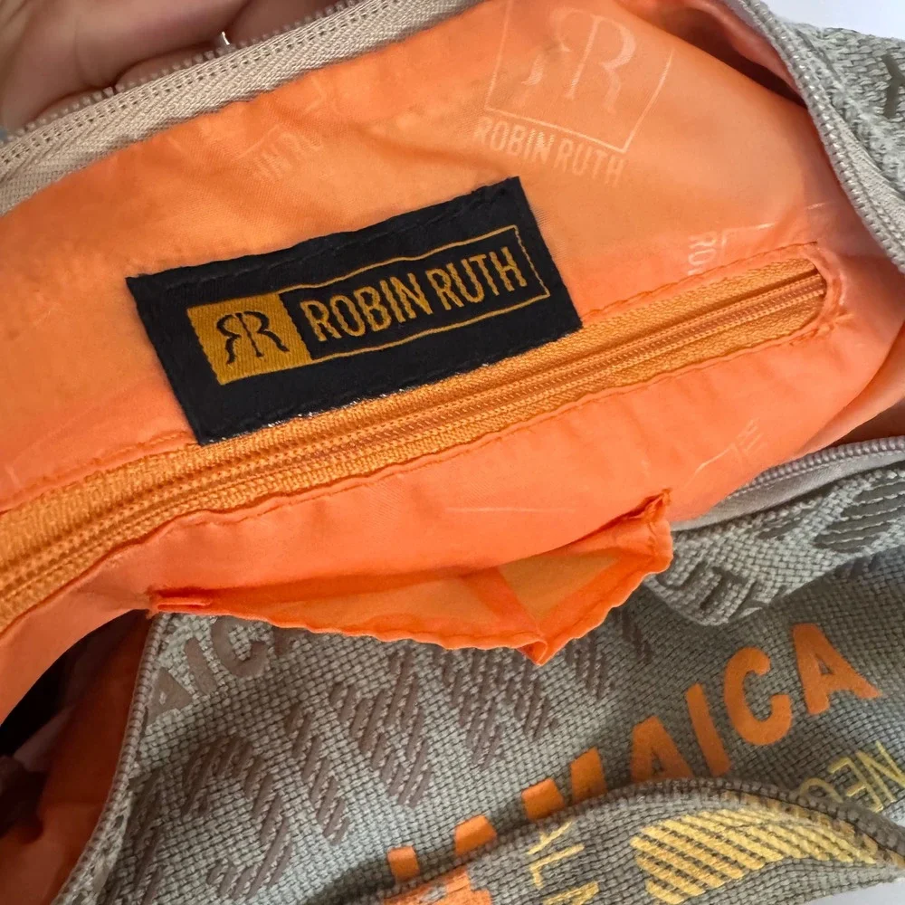 Robin Ruth Jamaica Travel‎ Shoulder Bag Hobo Purse Beige Orange